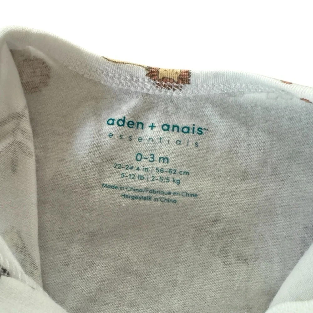 Aden + Anais Baby Sleep Sack Full Zip Safari Animals Size 0-3
